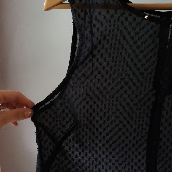 H&M black sheer peplum top large size 10 - Picture 6 of 6